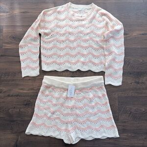 NWT In The Style Crochet 2-Piece Set Stripe Chevron Plus Size 18/20